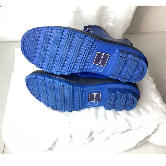 Tommy Hilfiger Renegade Rubber Rain Boots Size 8 Bright Blue - Picture 8 of 9